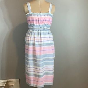Vintage Sundress - linen look (poly/cotton), sz S